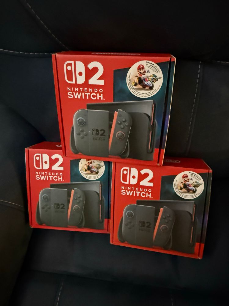 A bundle of Nintendo Switch 2 systems.