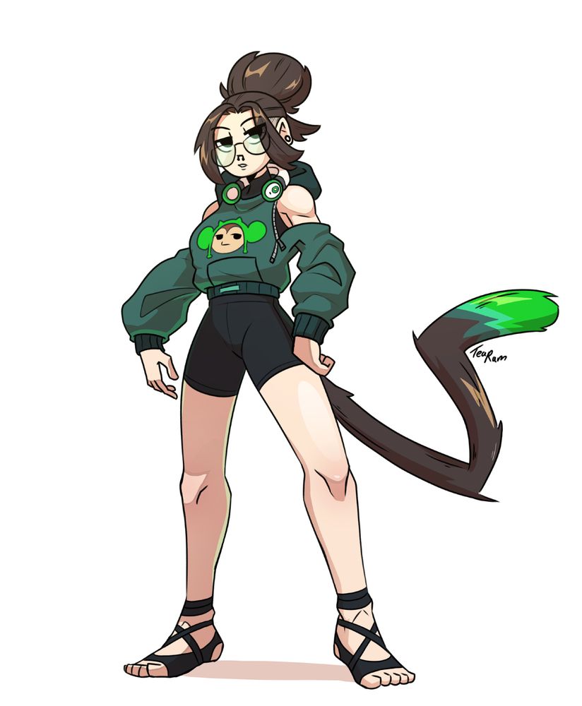 YearZed's new design, a human-monkey hybrid with sporty, black and green motifs.