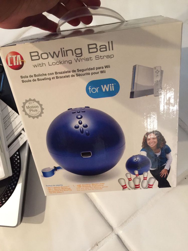 Photo of a Wii bowling ball, still in the box