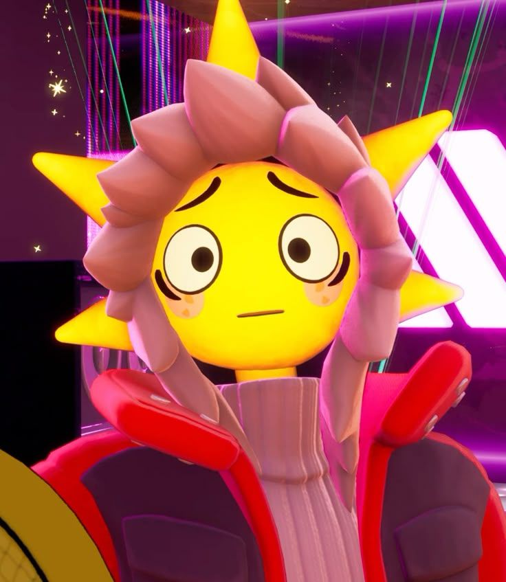 A headshot of Sunspot from Fortnite, looking worried.