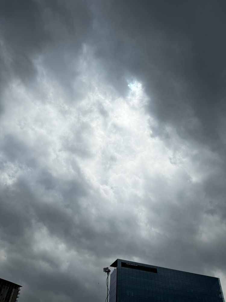 Cloudy skies bright in the middle