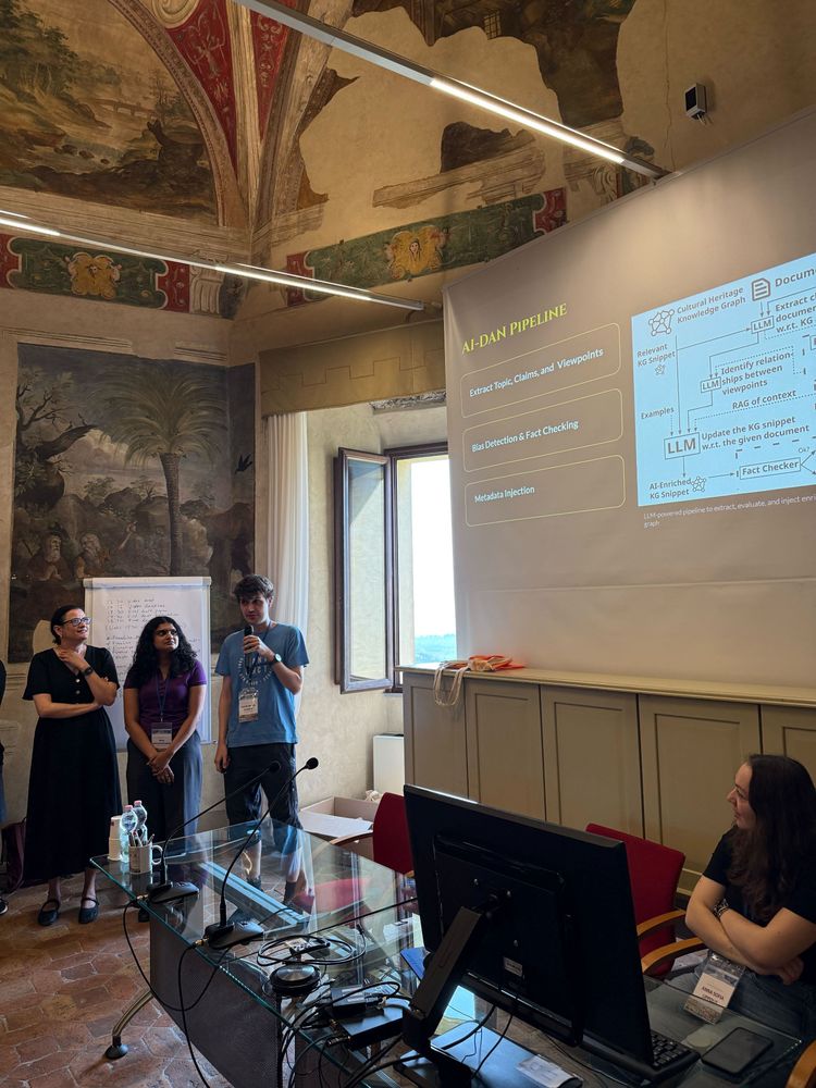 David M. Schmidt presenting the group's work on AI-based cultural heritage metadata enrichment