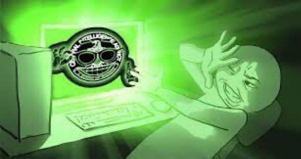 A glowing CIA agent emerges from a person’s monitor