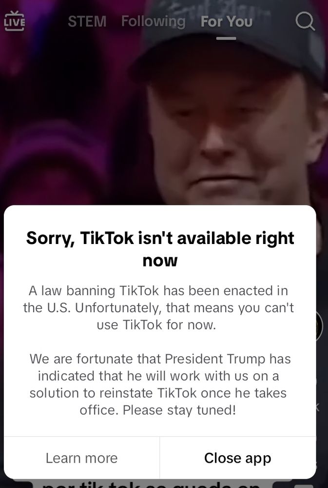 Tiktok ban notification
