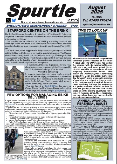 Front page of Issue 353 (August 2025).