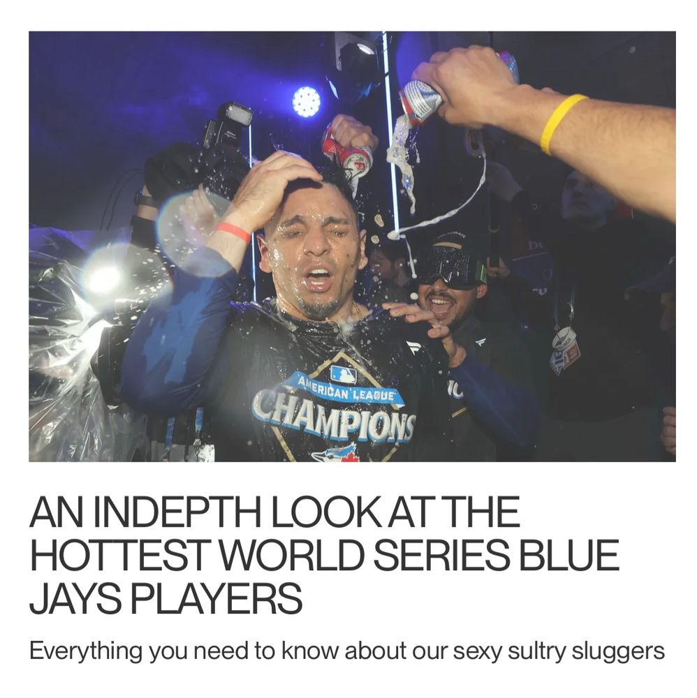 Article titled "An Indepth Look at the Hottest World Series Blue Jays Players", subtitled "Everything you need to know about our sexy sultry sluggers".