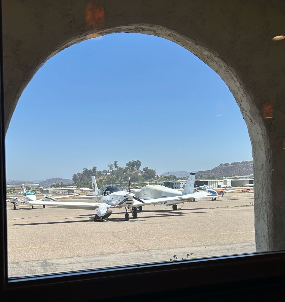 Airplanes (Cessnas) through a window 