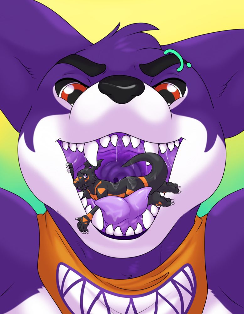 Mawshot of Impmon Puck revealing micro guilmon Data insight their jaws