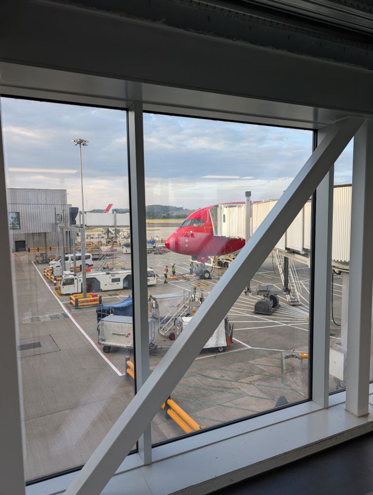 Nose of Edelweiss A350 at the gate. 
