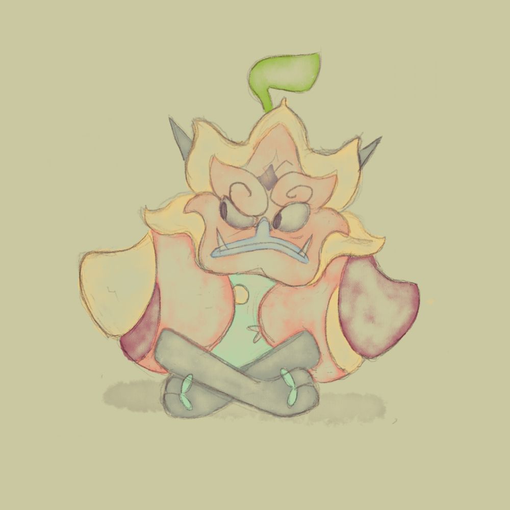 Sketch of the Pokemon Ogerpon done in Procreate on iPad