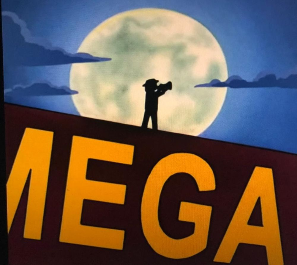 Screenshot from King of the Hill. Silhouette of Chuck Mangione playing on top of the roof of the Mega-Lo Mart, backlit by the moon.