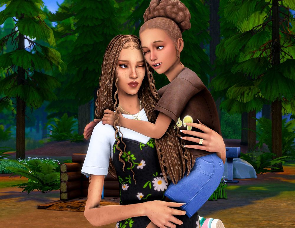 Evelyn holding Ophelia on her hip in Granite Falls.
They are winking playfully at each other
