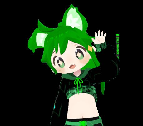 Mamehinata EmmikThe3rd enthusiastically waving at the camera