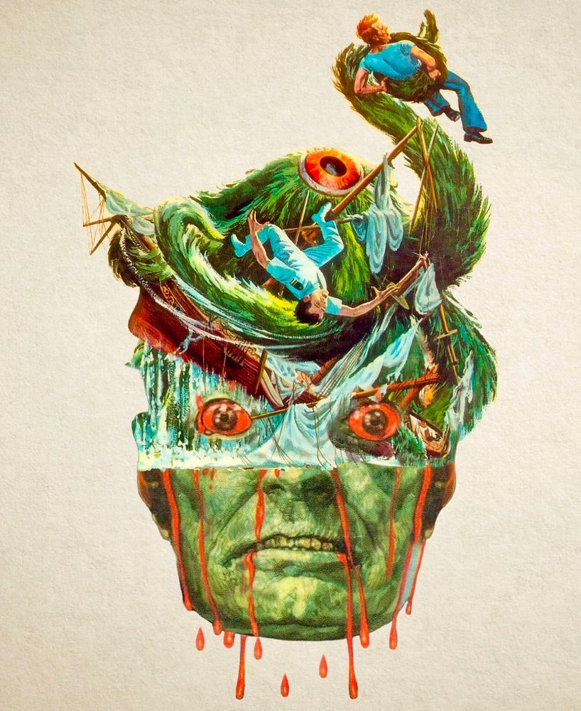 ⚓️ “Sea Witch” ⚓️by CA’s multidimensional collage artist Moon Patrol, showcased in last month’s January Issue 133 • Follow this talented artist for more work // Support artist-run, independent Birdy by getting issues to your doorstep  📬 View our IG Shop or website for 6 & 12 month subscriptions + single & back issues + apparel + more: birdymagazine.com/shop