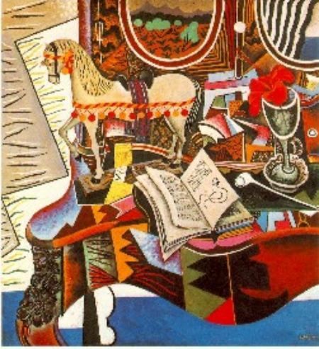 Horse, Pipe and Red Flower