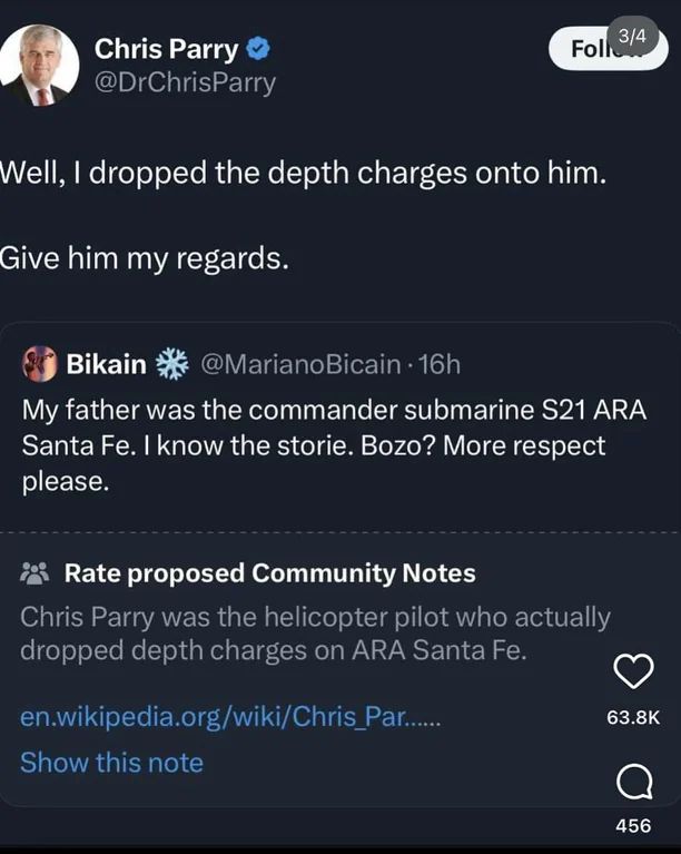 MARIANO BICAIN says: My father was the commander submarine S21 ARA Santa Fe. I know the storie. Bozo? More respect please.

DR CHRIS PARRY: Well, I dropped the depth charges onto him. Give him my regards.