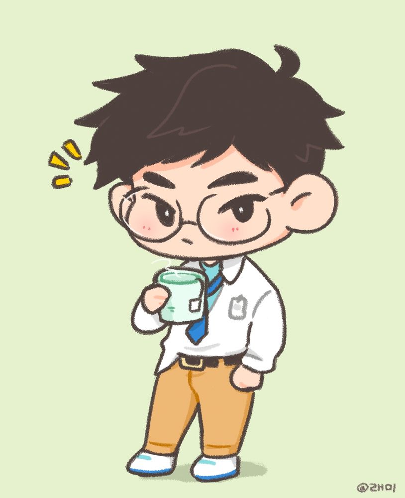 Chibi-style drawing of Qi from My Time at Sandrock.