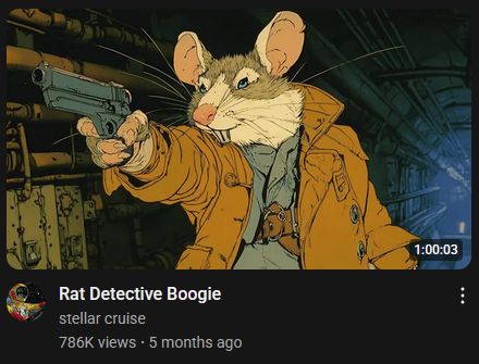 Screenshot of a recommended youtube video titled "Rat Detective Boogie"