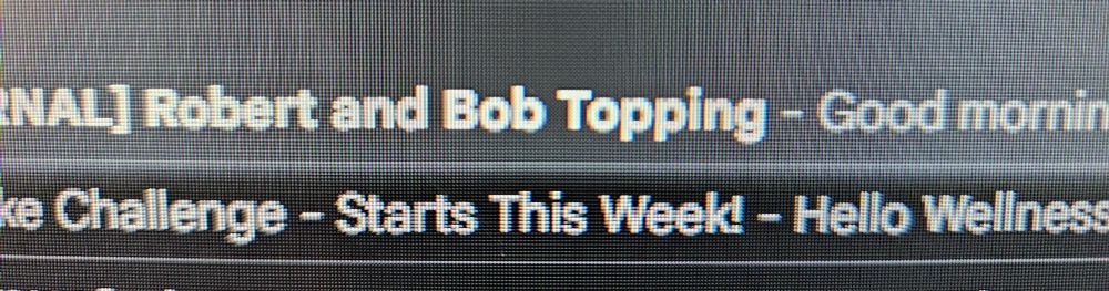 Email is titled "Robert and Bob Topping"