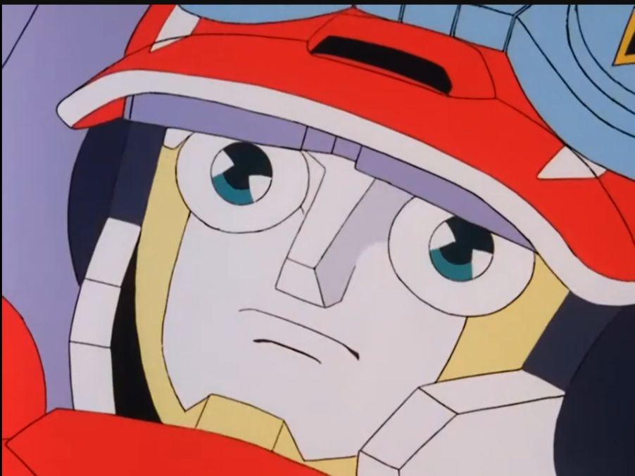 Screenshot from Iron Leaguer episode 46 of Magnum looking up, somehow managing to look even more troubled.