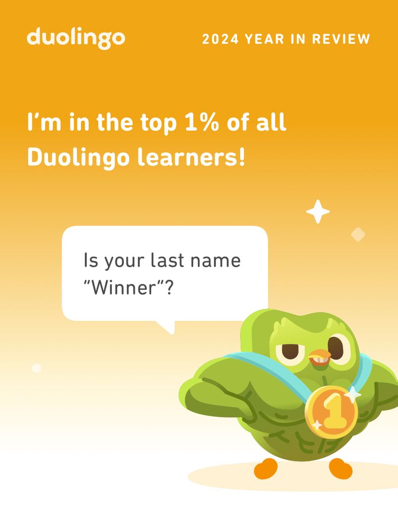 Duolingo master -top 1% of all learners