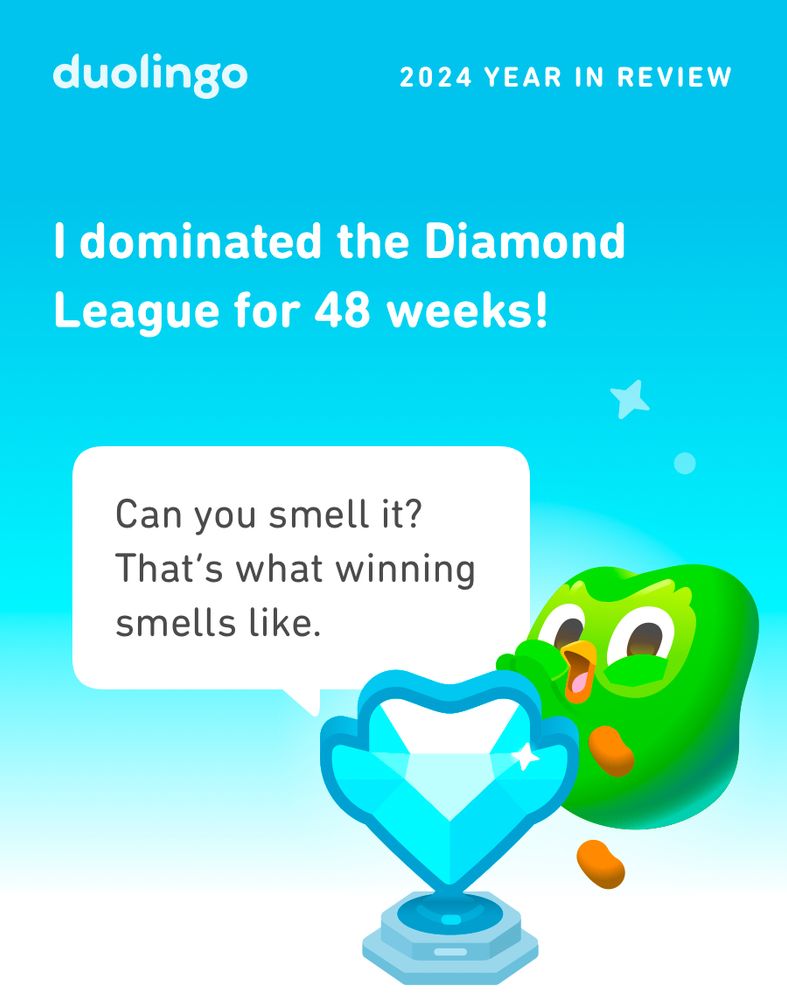 I’ve been in the diamond league for 48 weeks! 