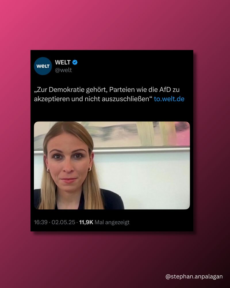 Welt: „Zur Demokratie gehört, Parteien wie die AfD zu
akzeptieren und nicht auszuschließen"