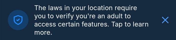 The UK law pop up about identity verification 