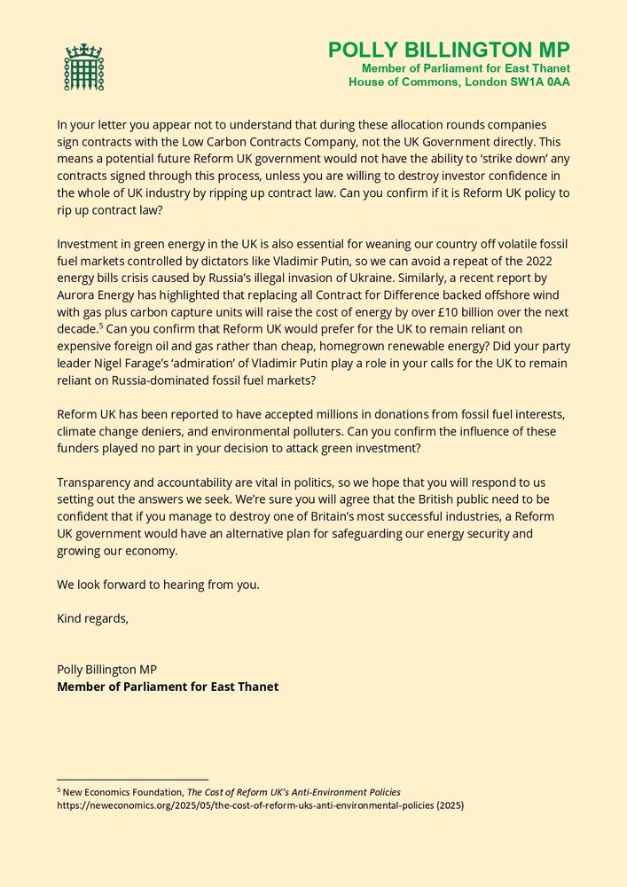 Letter to Richard Tice