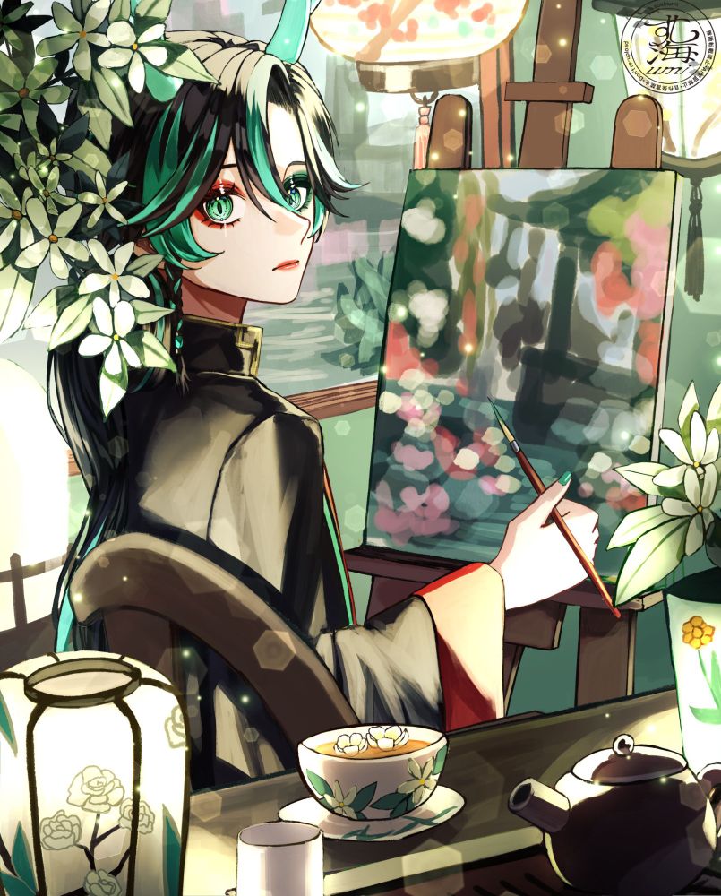 OC：カイリ（代理）
カイリのアトリエ
部屋にはジャスミンの花とジャスミン茶の香りで充満している
ジャスミンの花言葉：優美