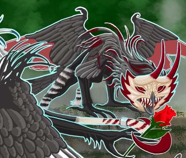 Artwork from 2023 showing @acayth s sona Zarydi in her owl harpy beastform 