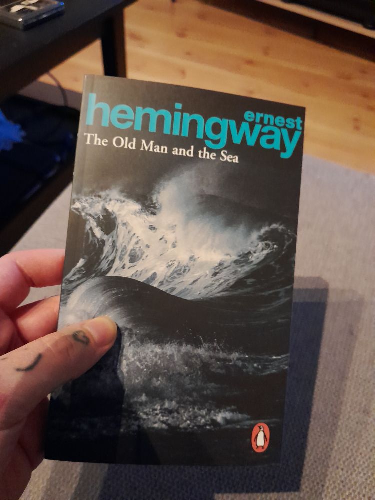 Ernest Hemingway - The Old Man And The Sea book, big wave on cover