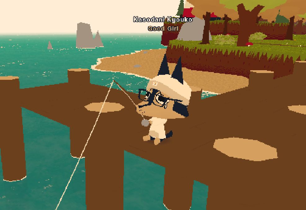 doggy fishing on a dock