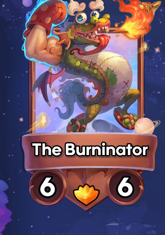 a card from once upon a galaxy, a 6/6 called the burninator