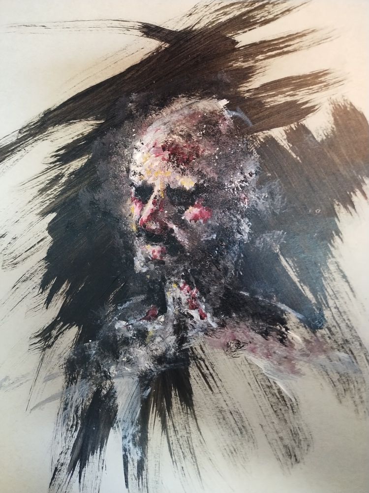 An abstract portrait of an old man