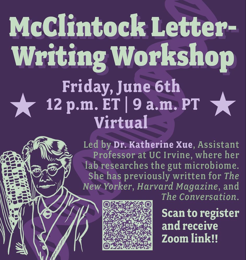 McClintock Letter-Writing Workshop flyer. For all of the information, visit: https://blogs.cornell.edu/asap/events-initiatives/the-mcclintock-letters/