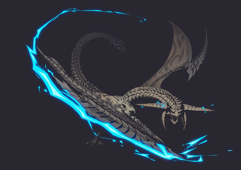 illustration of rey dau from monster hunter