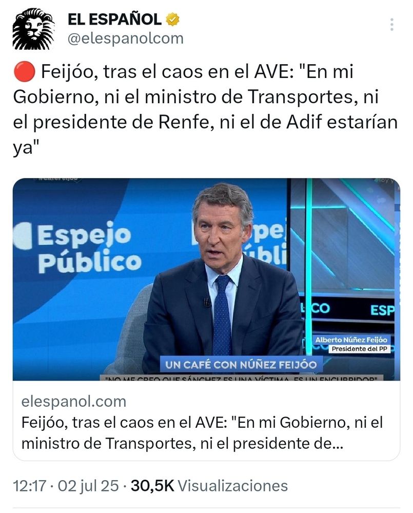 Captura declaraciones de Feijoo