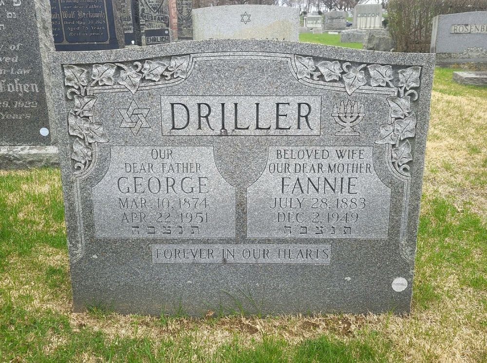 Grave marker for George and Fannie Driller