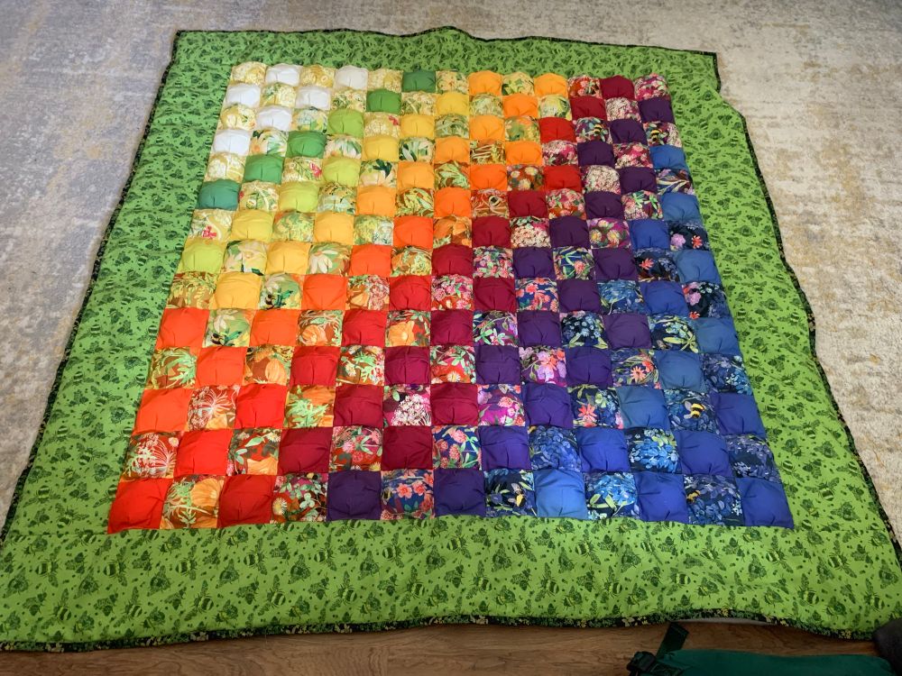 colorful puffy quilt