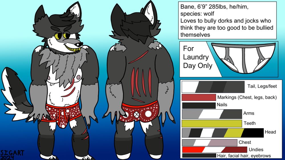 Wolf, bully, furry, furry art, undies