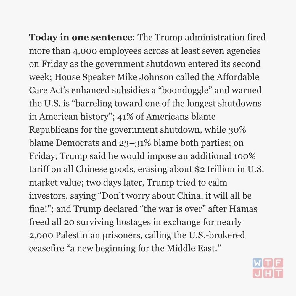 Image showing summary from WTF Just Happened Today? The full accessible text is available via the link.
