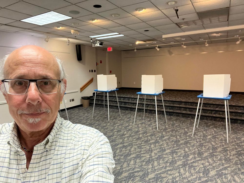 selfie at the polling place (taken before opening)