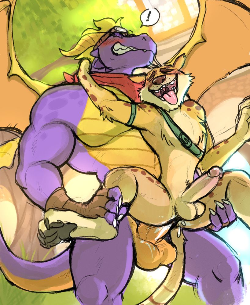 Adult Spyro fucking Hunter