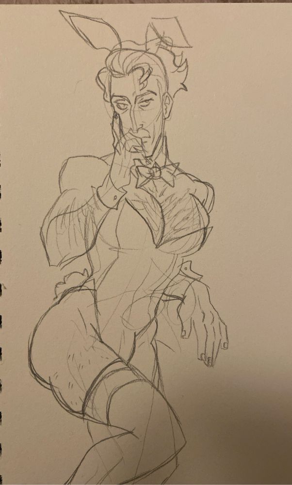 my big russian man sasha posing coyly in a bunny suit