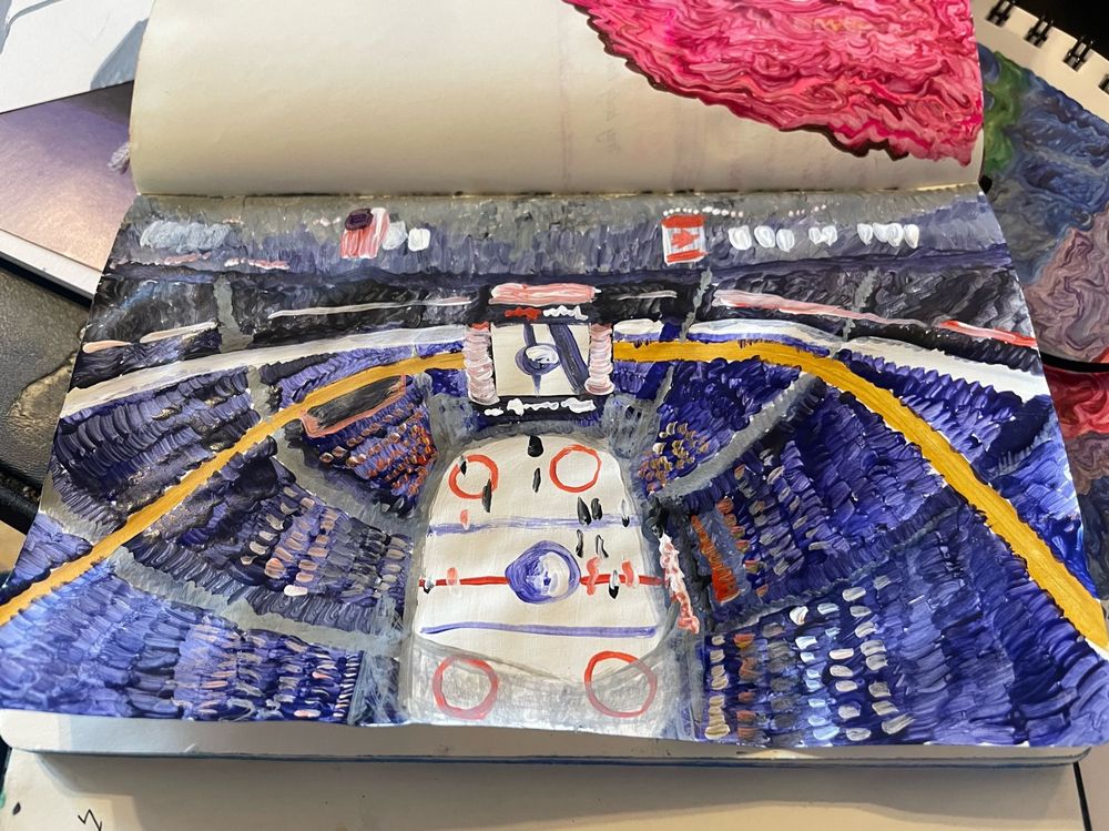 Impressionistic painting of the Key Bank Center in Buffalo NY