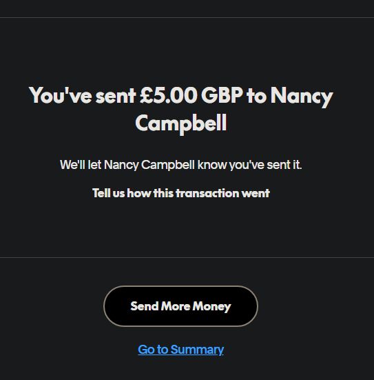 five British pounds donation