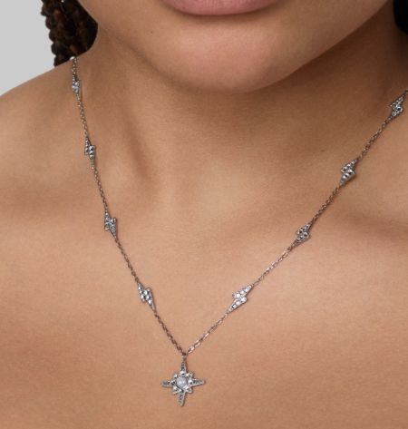 A necklace with lightning bolts.