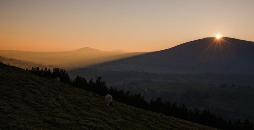 Sunrise from Latrigg looking towards Clough Head, Lake District, UK
