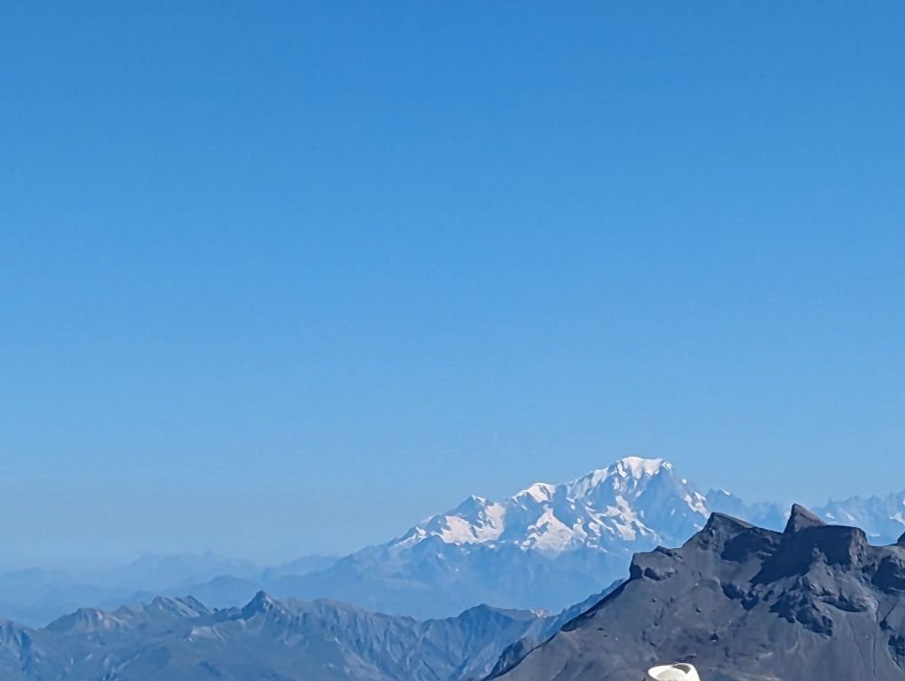 Photo du mont Blanc, vue depuis le glacier des 2 Alpes.